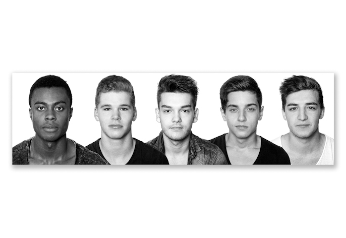 5 junge Männer Portraits schwarz-weiß Collage BFF Junggesellen Abschied Männer Frauen Preise